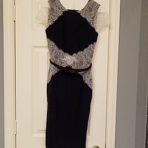 Dark navy midi dress
